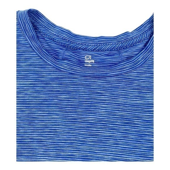 Gap Fit Work Out Long Sleeve Dri Fit Blue Stripe Womens Large - Picture 5 of 7